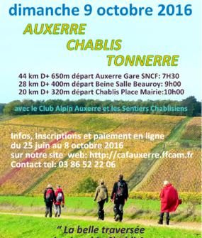 Randonnée Auxerre Chablis Tonnerre – 9 octobre 2016