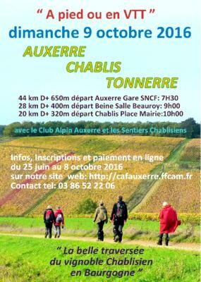 Randonnée Auxerre Chablis Tonnerre 2016